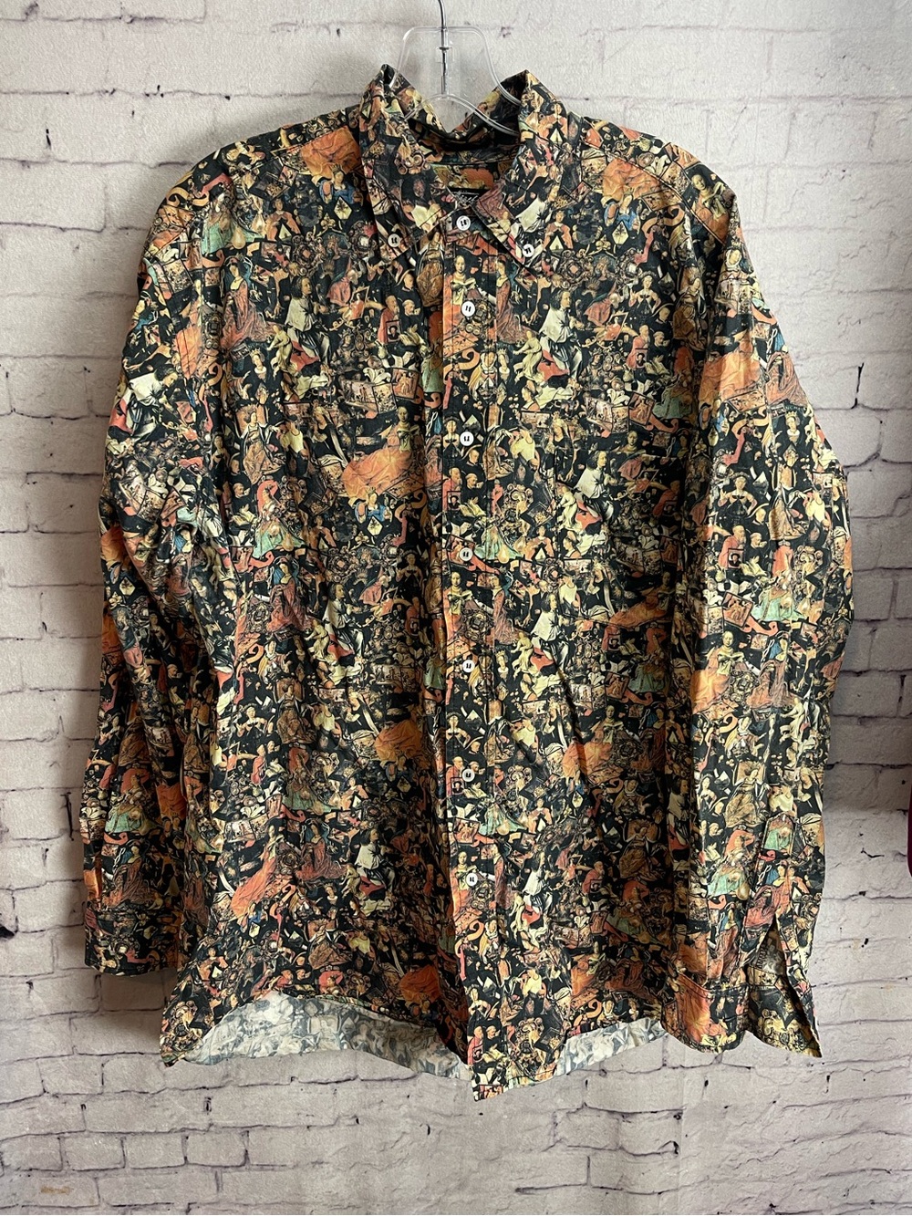 Stussy vintage long sleeve button down shirt size large